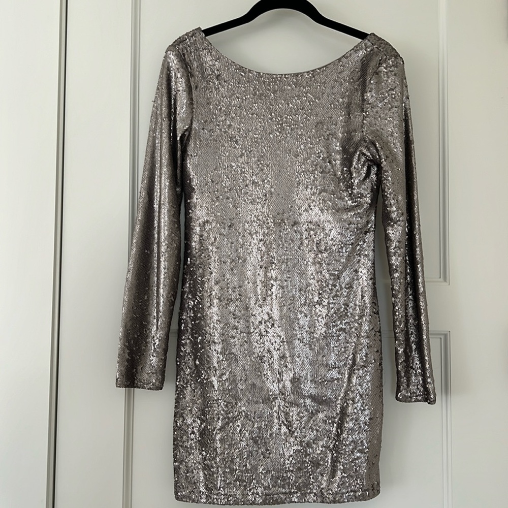 Nordstrom Pale gold sequin dress XS